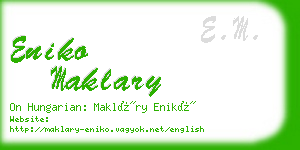 eniko maklary business card